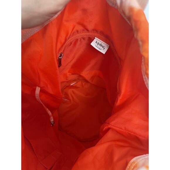 Kipling Konawa Large Tote Shoulder Bag Adjustable Drawstring Strap Tie Dye Red - Picture 10 of 13